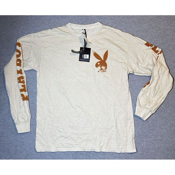 Playboy Shirt Mens Large Tilly's Long Sleeve Double Sleeve Graphic New With Flaw - Picture 1 of 7